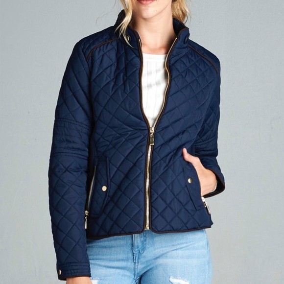 Jackets & Blazers - ⚠️1 LEFT‼️HP Quilted Jacket Suede and Gold Details